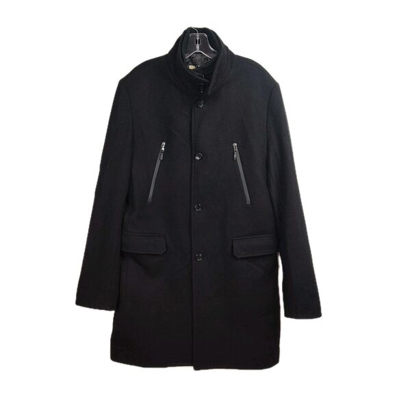 Michael Kors Other - Michael Kors Overcoat Men's 40L Slim Fit Black Full-Zip Buttons 60% Wool